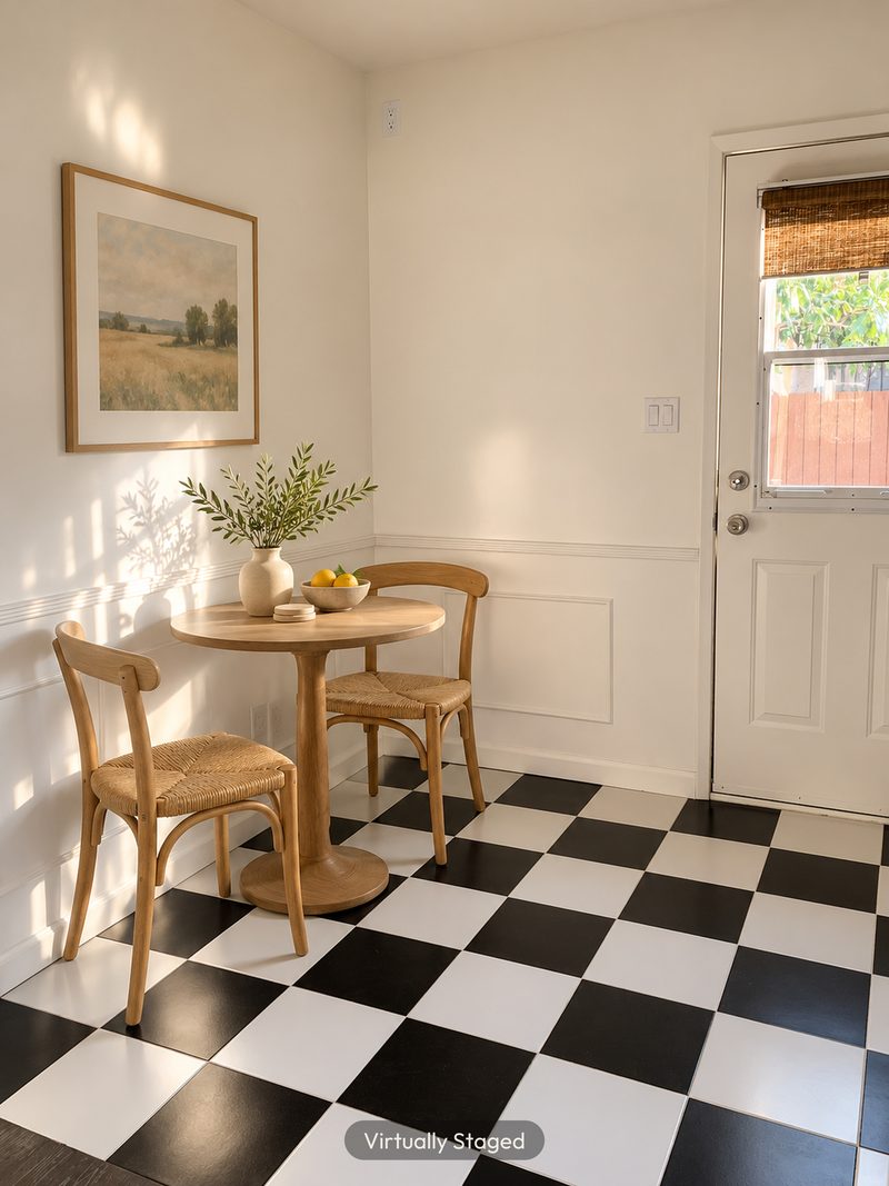 Dining nook, virtually staged