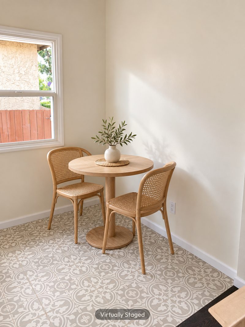 Dining nook, virtually staged